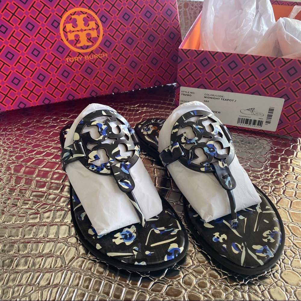 Tory Burch Miller Welt Midnight Teapot Sandals